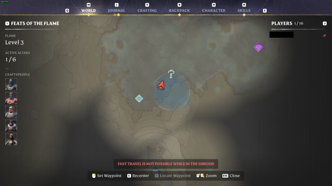 Enshrouded Goo: Mortar location on the map.