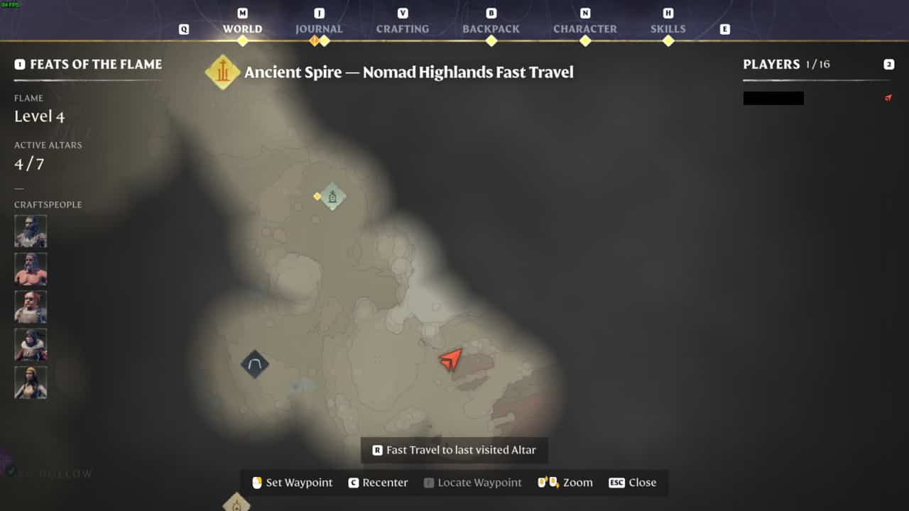 Enshrouded Lapislazuli: Lapislazuli deposit location on the map.