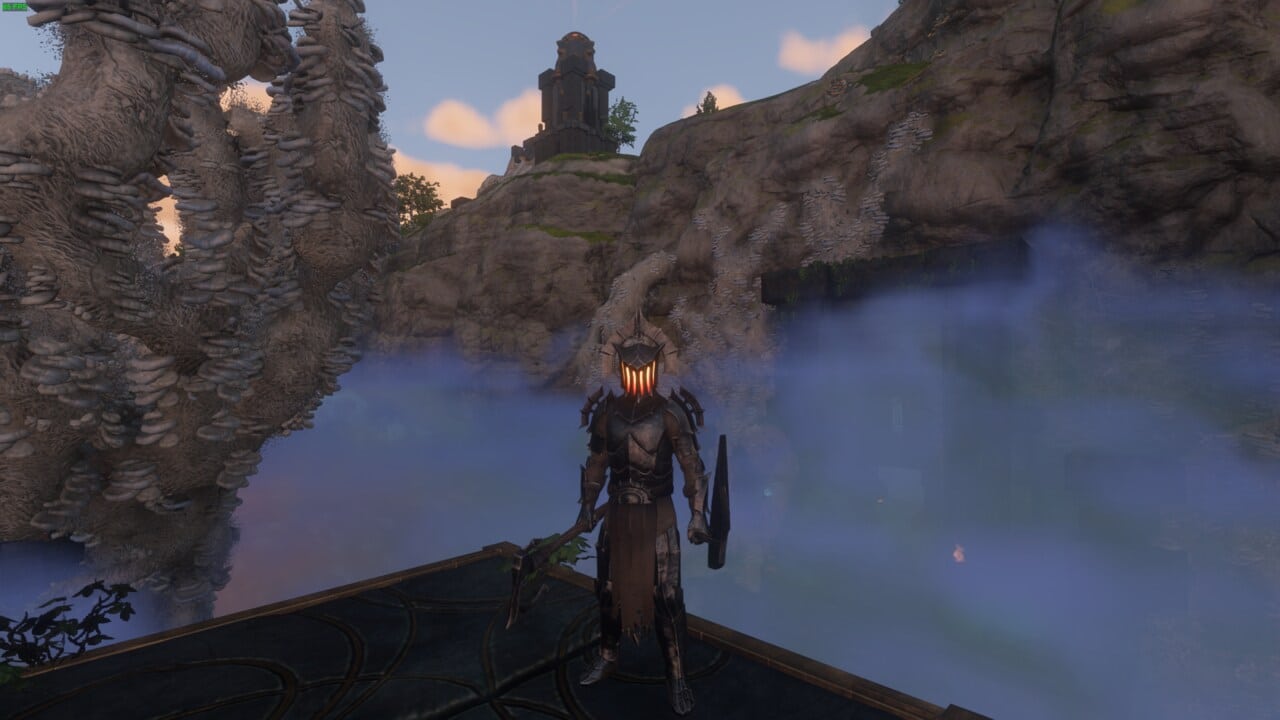 Enshrouded Carpenter Vault entrance: character standing near the vault entrance.