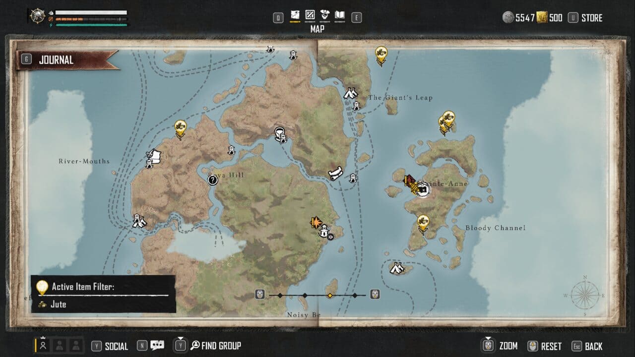 A screenshot of a detailed map showcasing various locations.