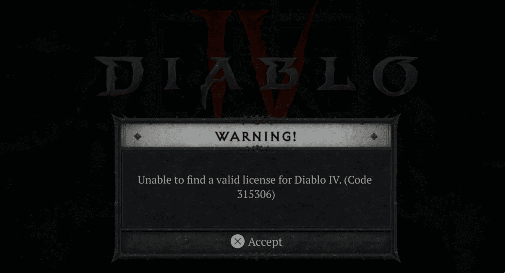 Diablo 4 error code 315306 ‘unable to find valid license’ error fix