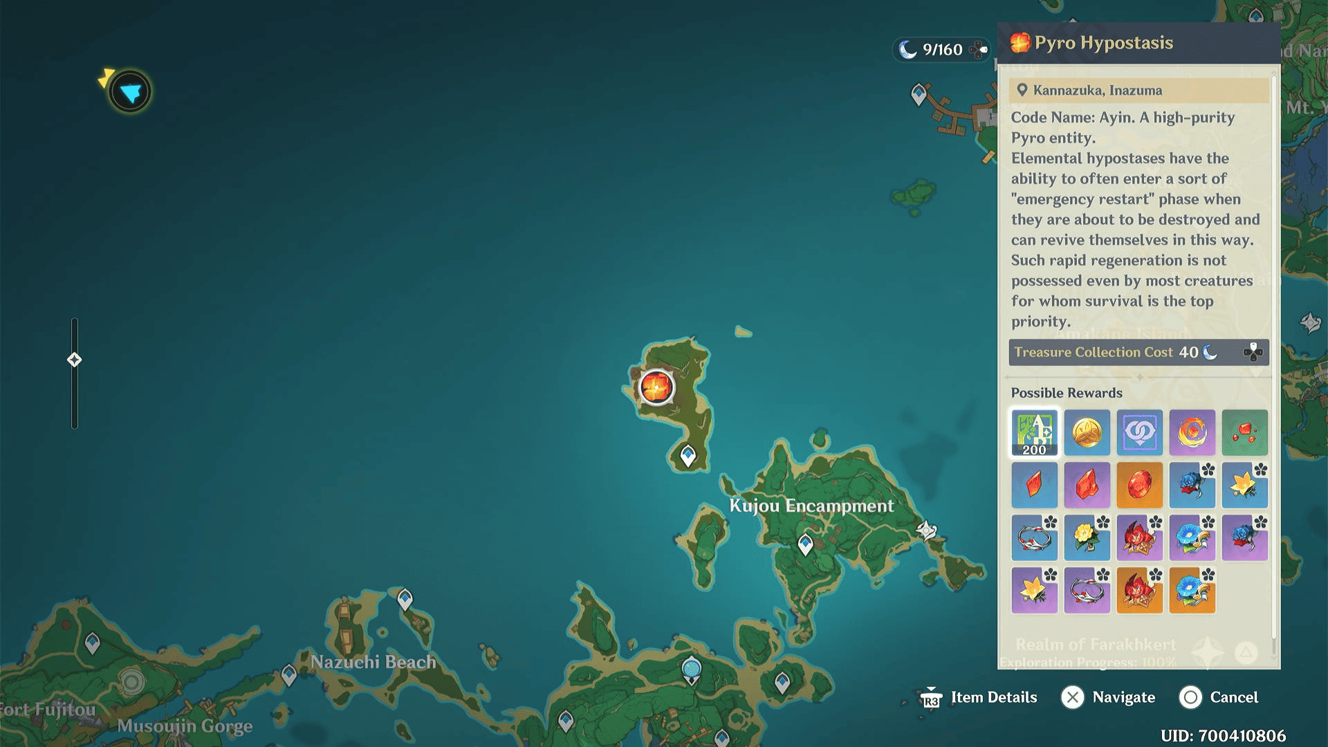 Pyro Hypostasis location on the map in Genshin Impact