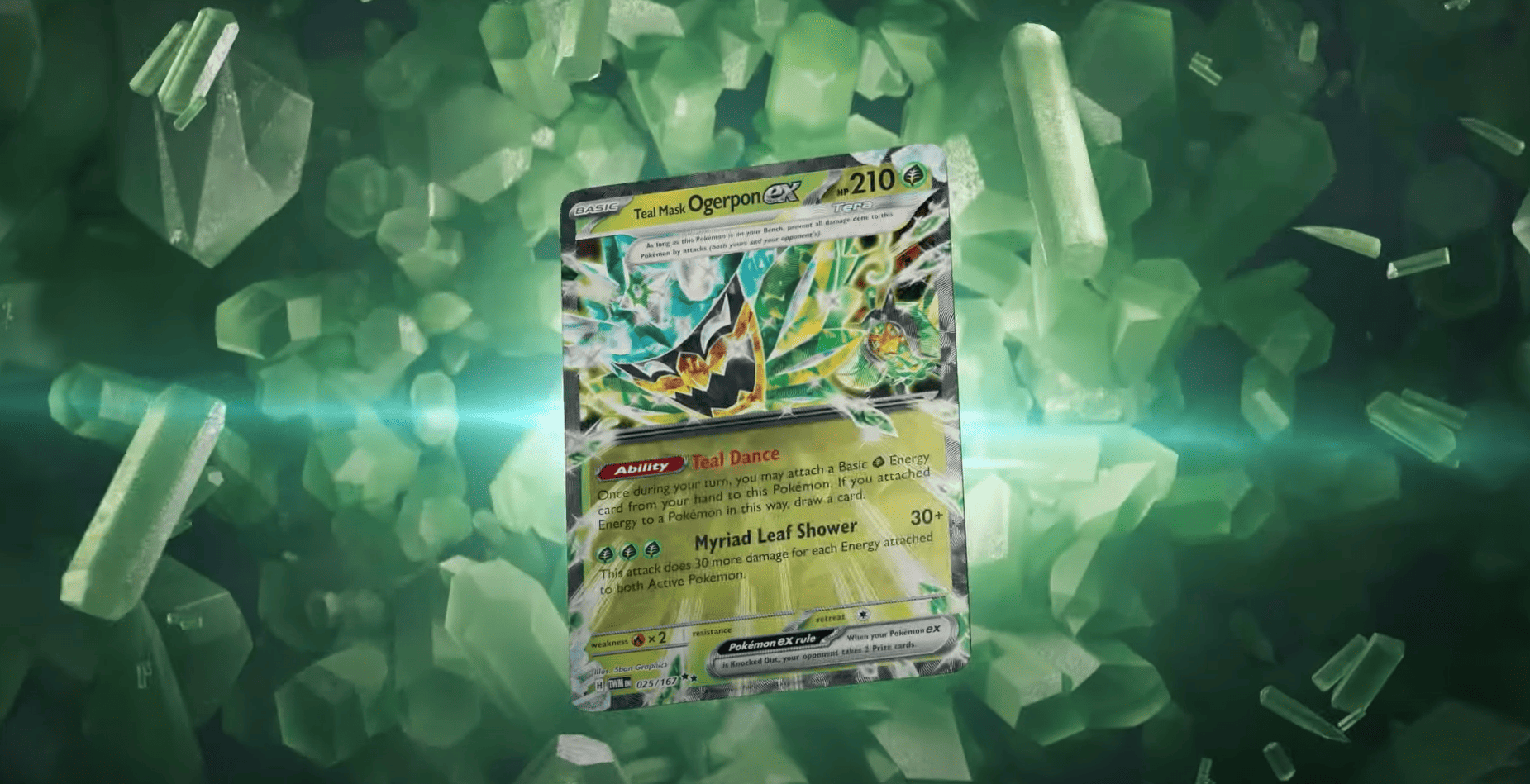 A Pokémon trading card from the Twilight Masquerade release, featuring Oregoryo GX surrounded by green crystal illustrations.