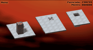 bloxorz all level codes - a puzzle game showing a block on white tiles