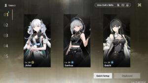 wuthering waves best team compositions party - a screen from WuWa showing characters lined up