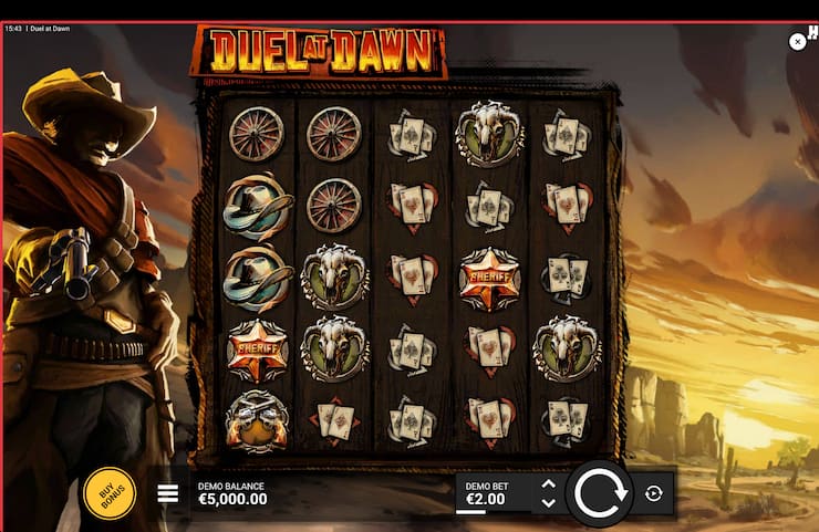 Gameplay at free slot Duel at Dawn