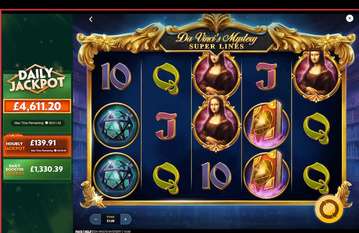 Playing free online slot Da Vinci's Mystery