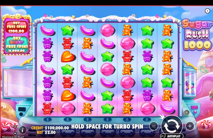 Sugar Rush 1000, best free slot for multipliers