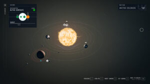Starfield Alpha Centauri: Alpha Centauri on the star map.