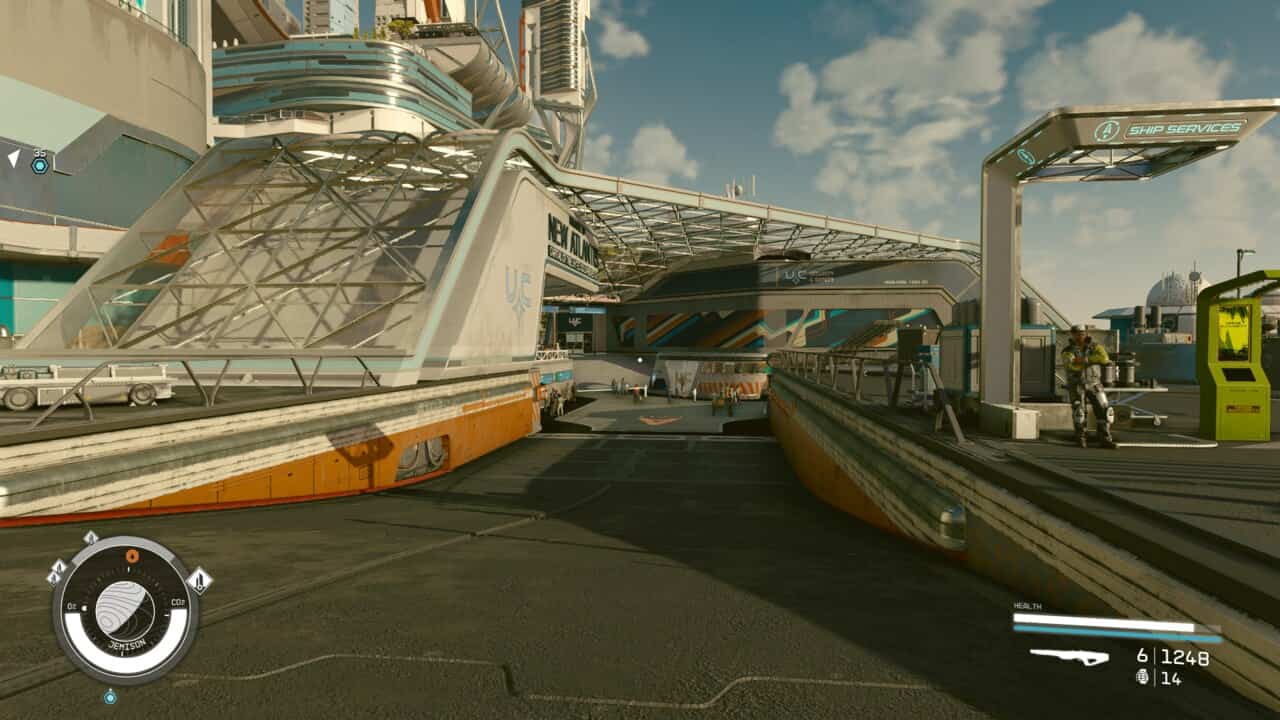 Starfield Jemison Mercantile: New Atlantis spaceport.
