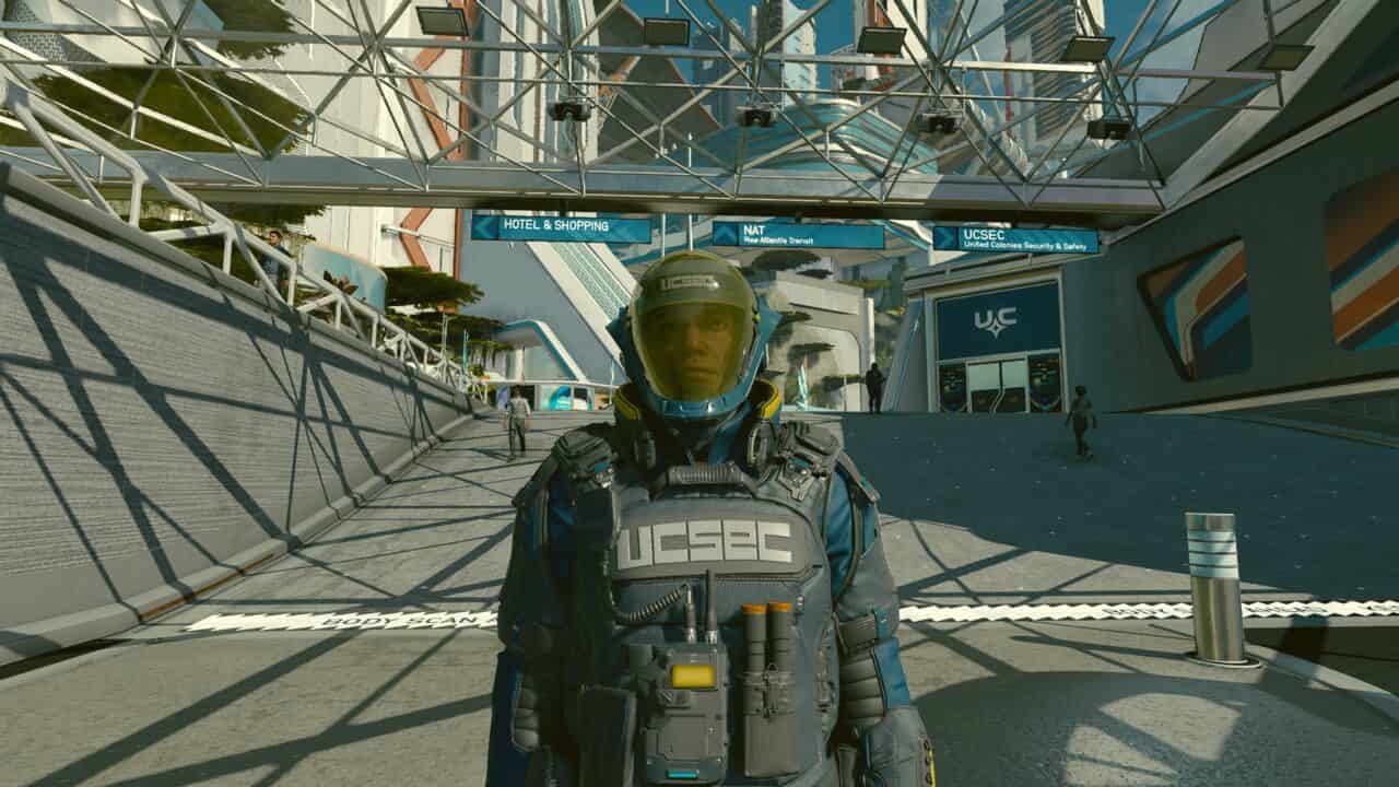 Starfield United Colonies faction: UC Sysdef office in New Atlantis.