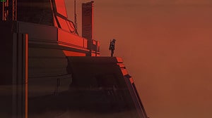 Ghostrunner 2 tips and tricks beginner's guide: Jack on top of a building.