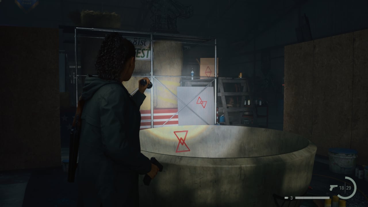 Alan Wake 2 Kalevala Knights Workshop door code solution: code lock symbols in workshop.