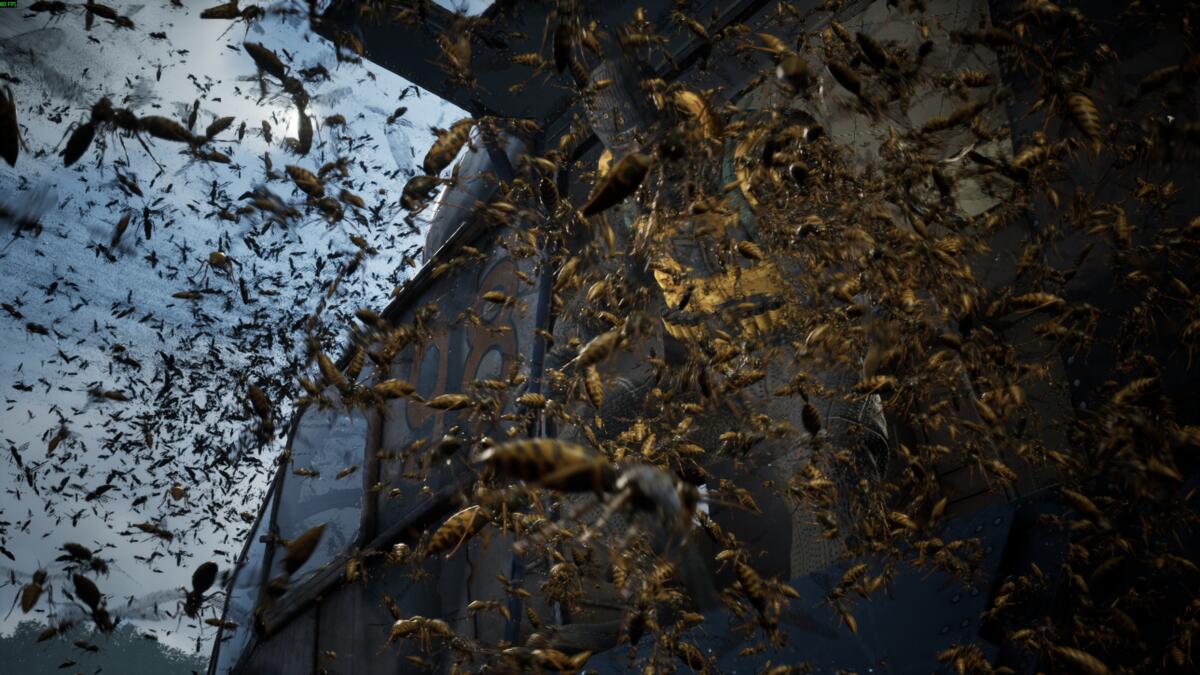 Metal Gear Solid Delta Snake Eater: helicopter surrounded by wasps.
