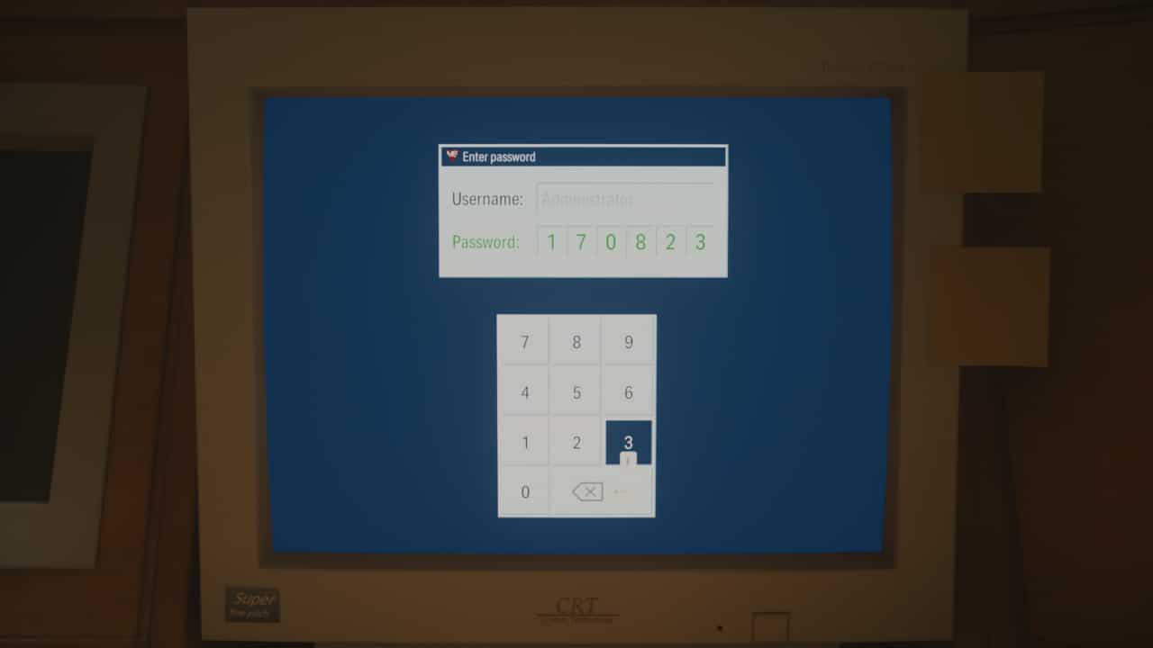 Alan Wake 2 Wellness Center computer password solution: password to unlock the Wellness Center computer.