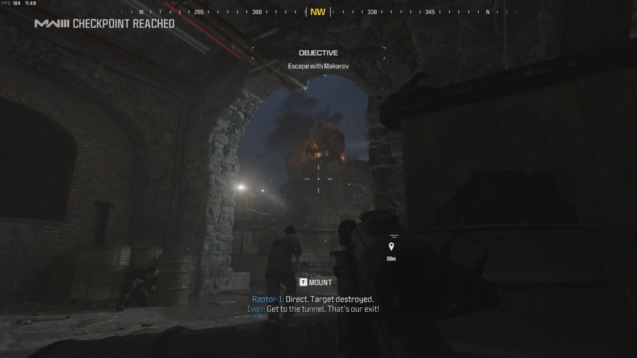 Modern Warfare 3 Operation 627: watchtower firing at soldiers.