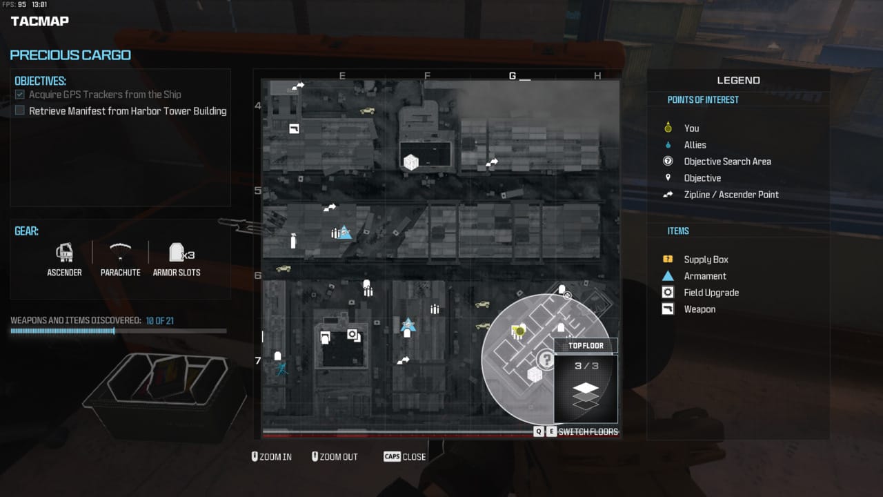 Modern Warfare 3 Precious Cargo: map: manifest location on map.