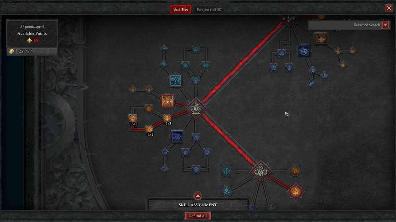 Diablo 4 Sorcerer Skill Tree: The Sorcerer's Ultimate Skills on the Abilities menu.