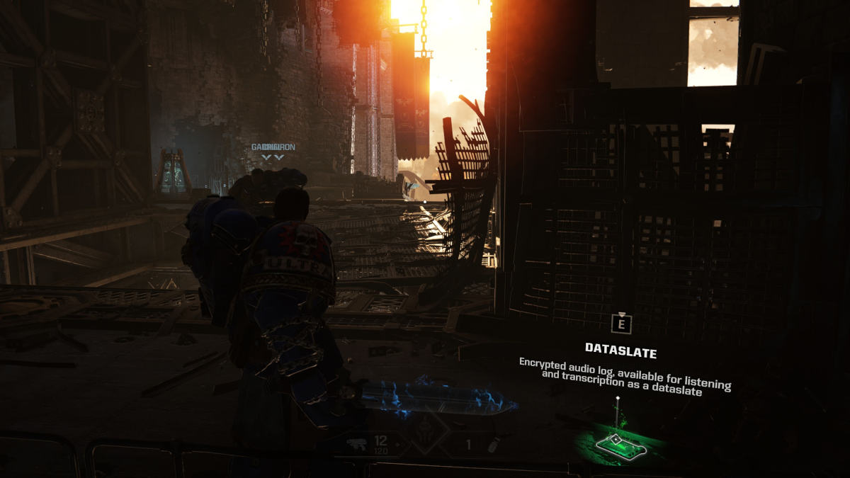 Space Marine 2 Dataslate location: a Dataslate from the Servant of the Machine campaign mission.