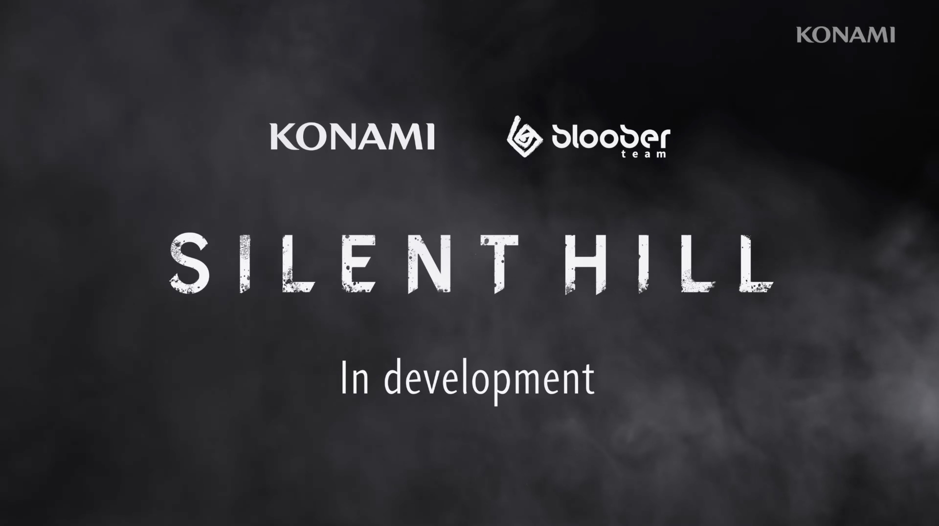 Official announcement image confirming the Silent Hill remake in development by Bloober Team and Konami