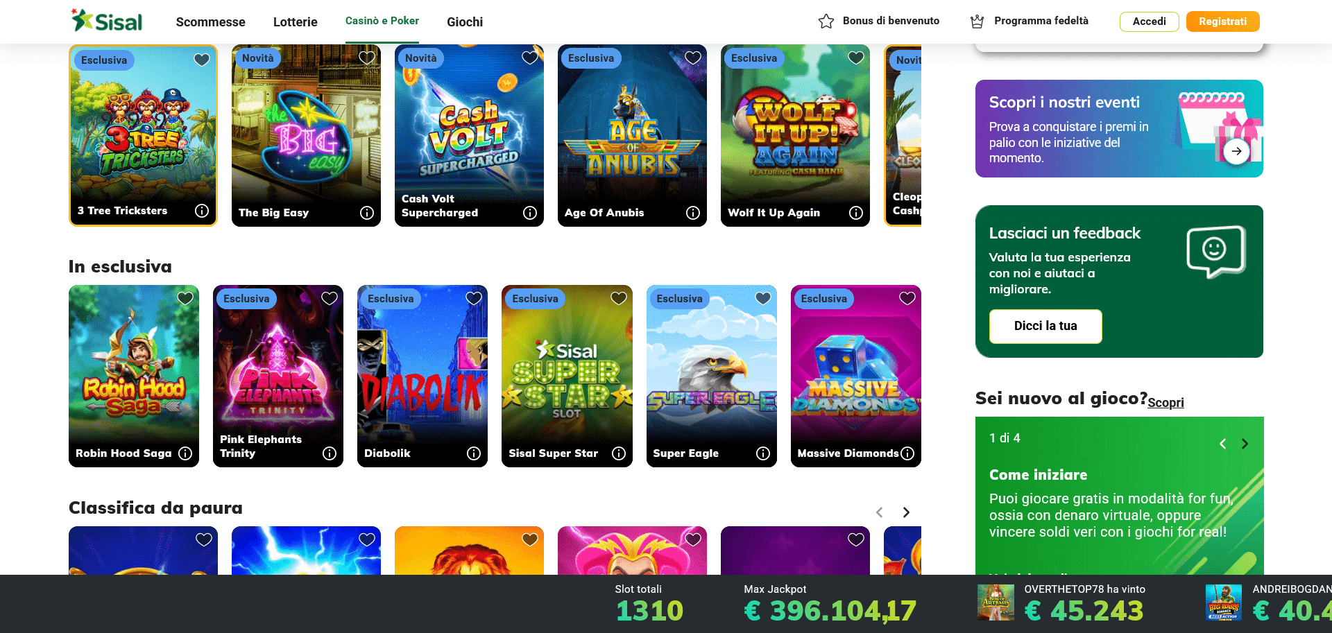 Casino PayPal: Sisal