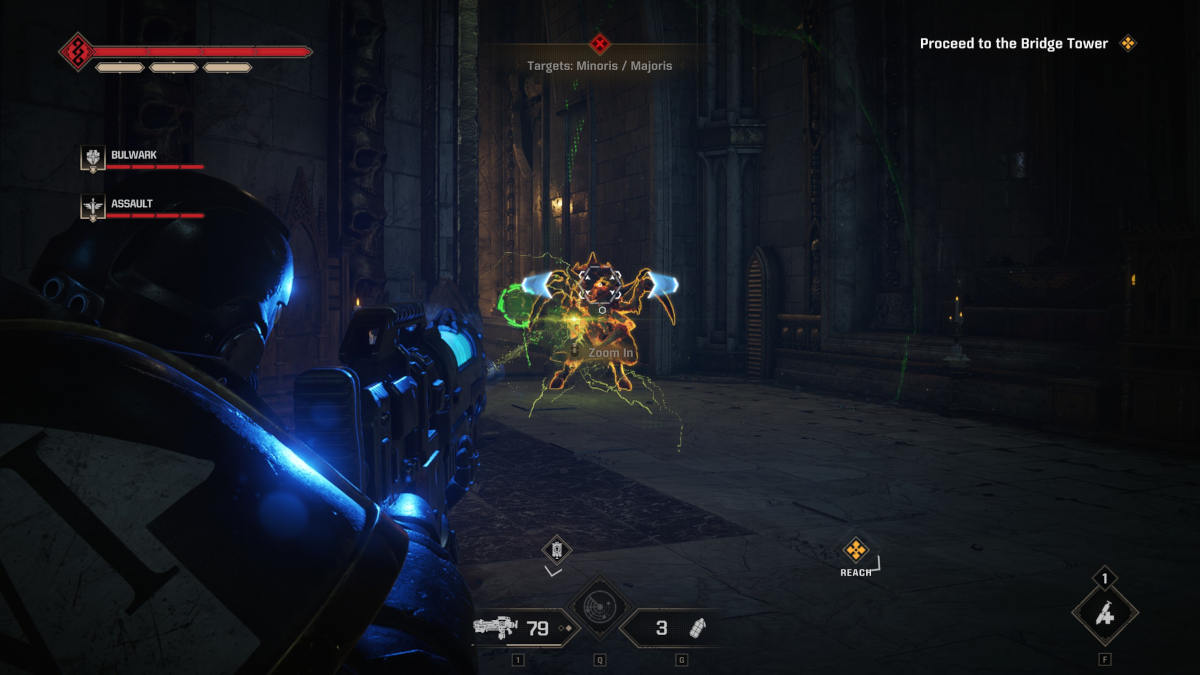 Picture of the Tactical Marine build in Space Marine picking off key enemies.