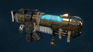 Picture of a weapon in Space Marine 2, the plasma rifle.