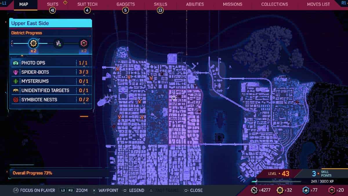 A screen shot of a cyberpunk 2077 city map.