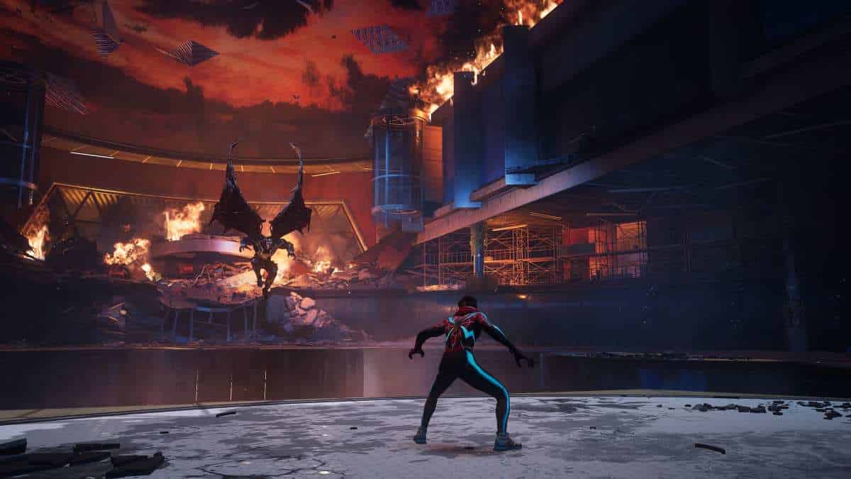 Spider-Man Into the Spider-Verse Screenshot featuring Venom in action.