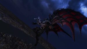 An image of a demon flying over a city, reminiscent of Spider-Man 2.