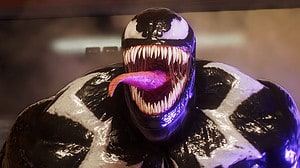 Venom's mouth is open in a Marvel's Spider-Man 2 spinoff video game.