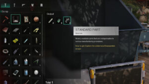 Once Human Standard Parts: Picture of the disassembly bench from Once Human, revealing that certain items form the Broken Delta can award Standard Parts.