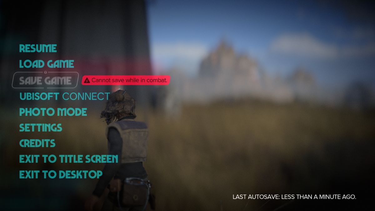 Star Wars Outlaws Cannot Save While In Combat Bug - Save screen showing combat save