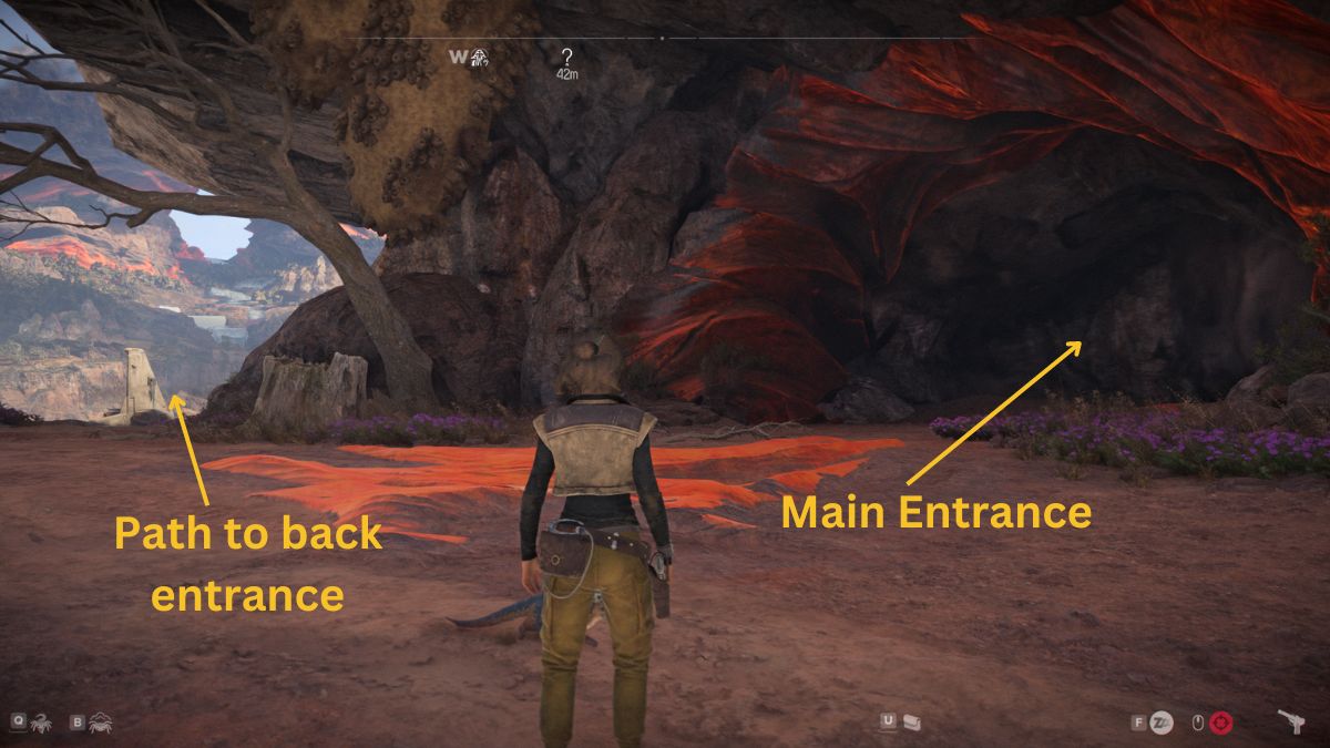 Star wars Outlaws Fast Shot Trigger - Kay standing at mouth of cave