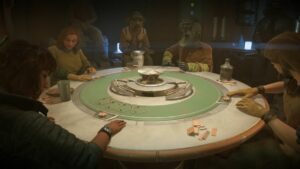 Star Wars Outlaws get credits fast - Kay playing Sabacc