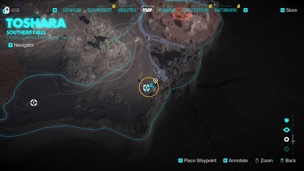 Star Wars Outlaws Gushiro Nest - Map showing the chest location