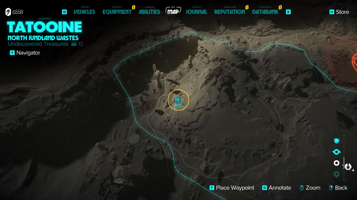 Star Wars Outlaws Missing Brother - Map showing Yorn's Location