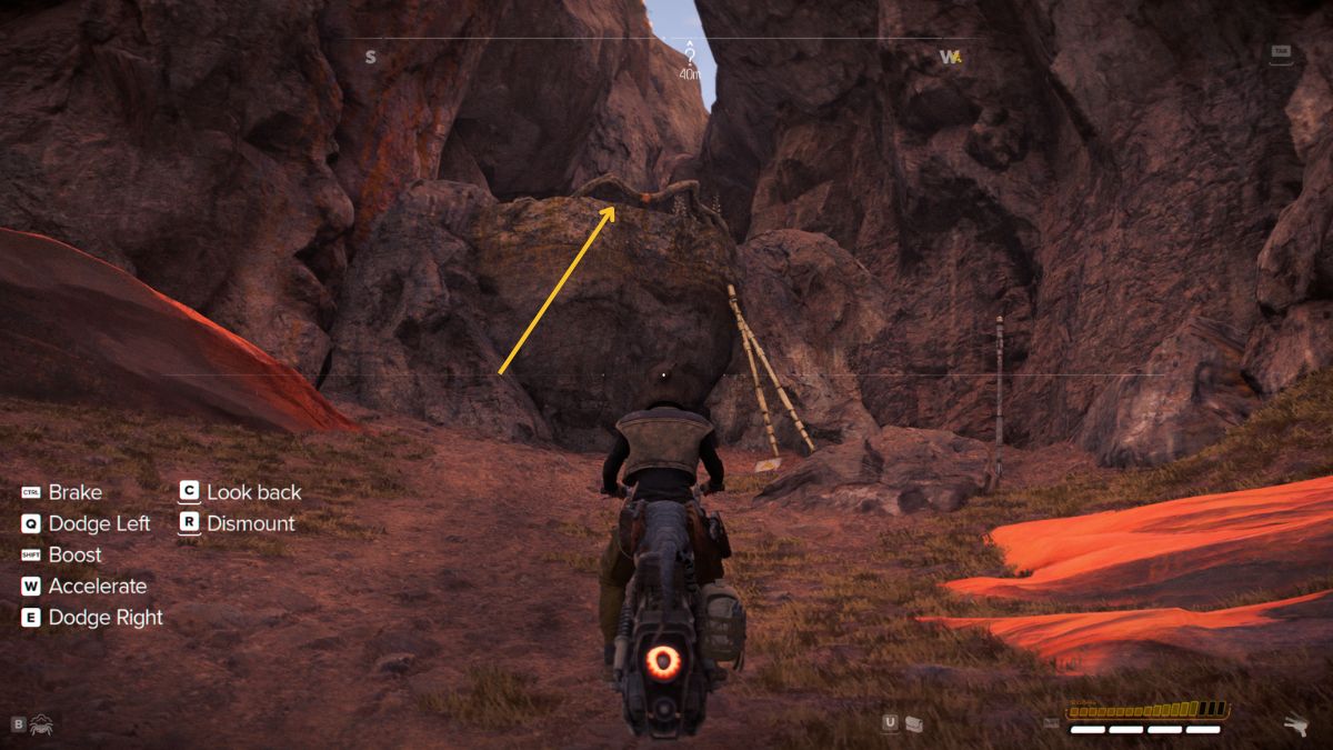 Star Wars Outlaws Smoke Bomb Compressor - Kay on speeder near cliff