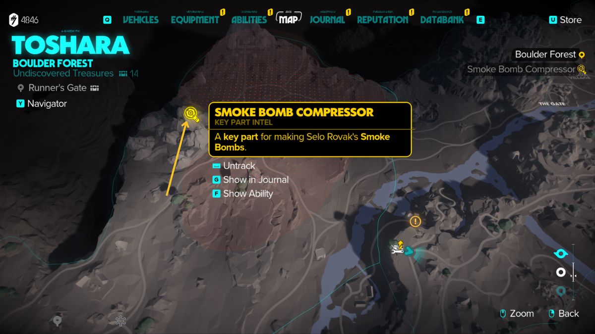 Star Wars Outlaws Smoke Bomb Compressor - Map showing location of the Smoke Bomb Compressor