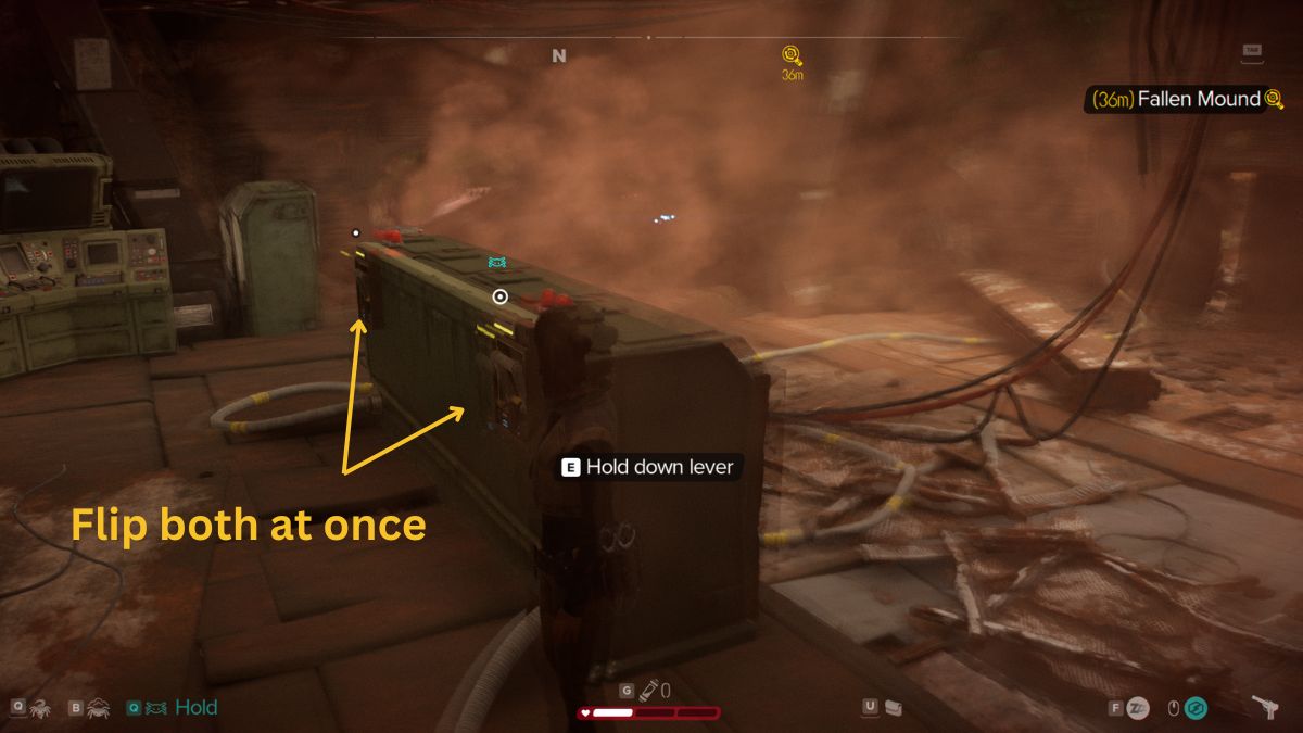 Star Wars Outlaws Smoke Bomb Compressor - Kay near two switches and computers