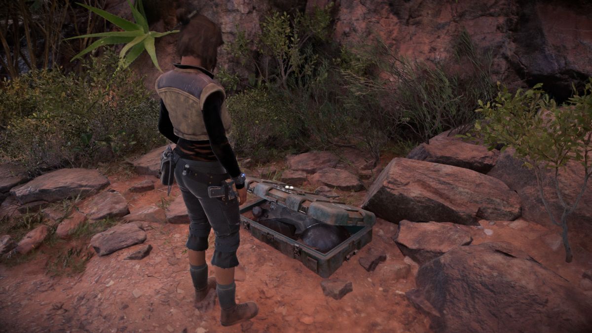 Star Wars Outlaws Stolen Imperial Goods - Kay standing near imperial cache.