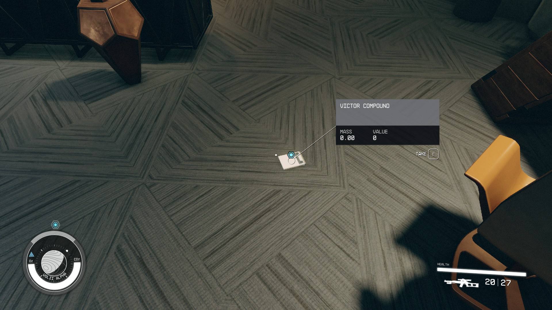 Starfield Matters of the Hart: The Victor Compound slate on the ground.