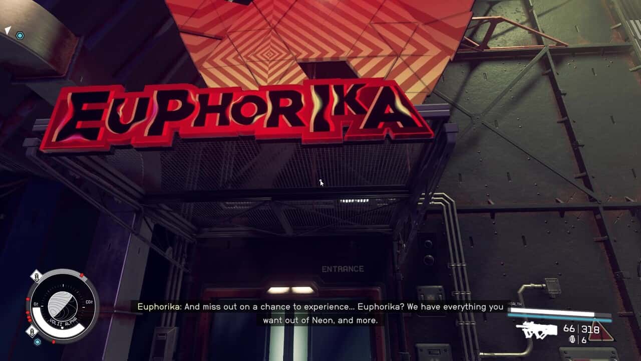 Starfield Display of Power third sign: Euphorika bar in Neon.
