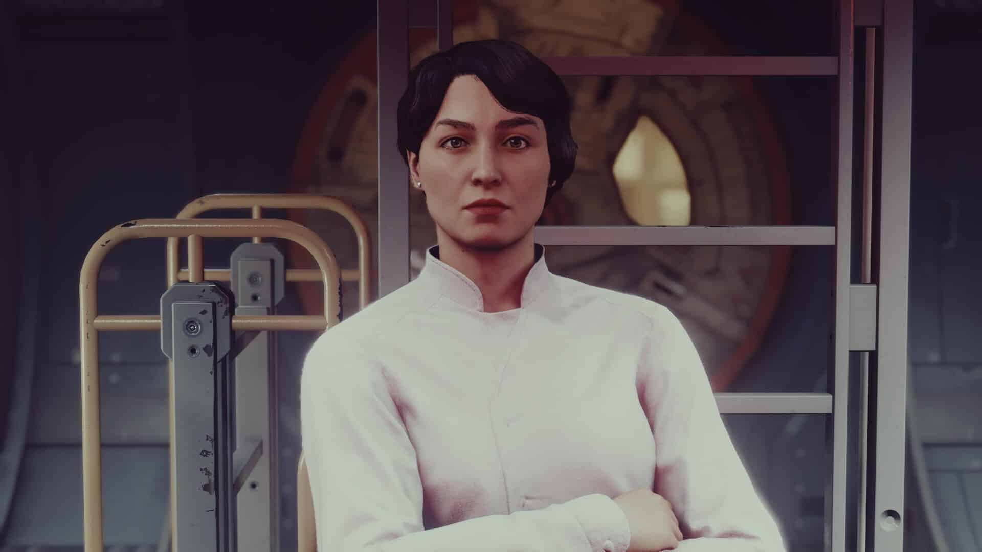 Starfield Failure to Communicate - how to persuade Jacquelyn: Jacquelyn Lemaire with arms crossed aboard her ship. Metacritic