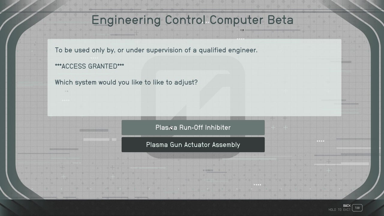 Starfield First Contact best choice: Engineering Control Computer Beta interface on the ECS Constant.