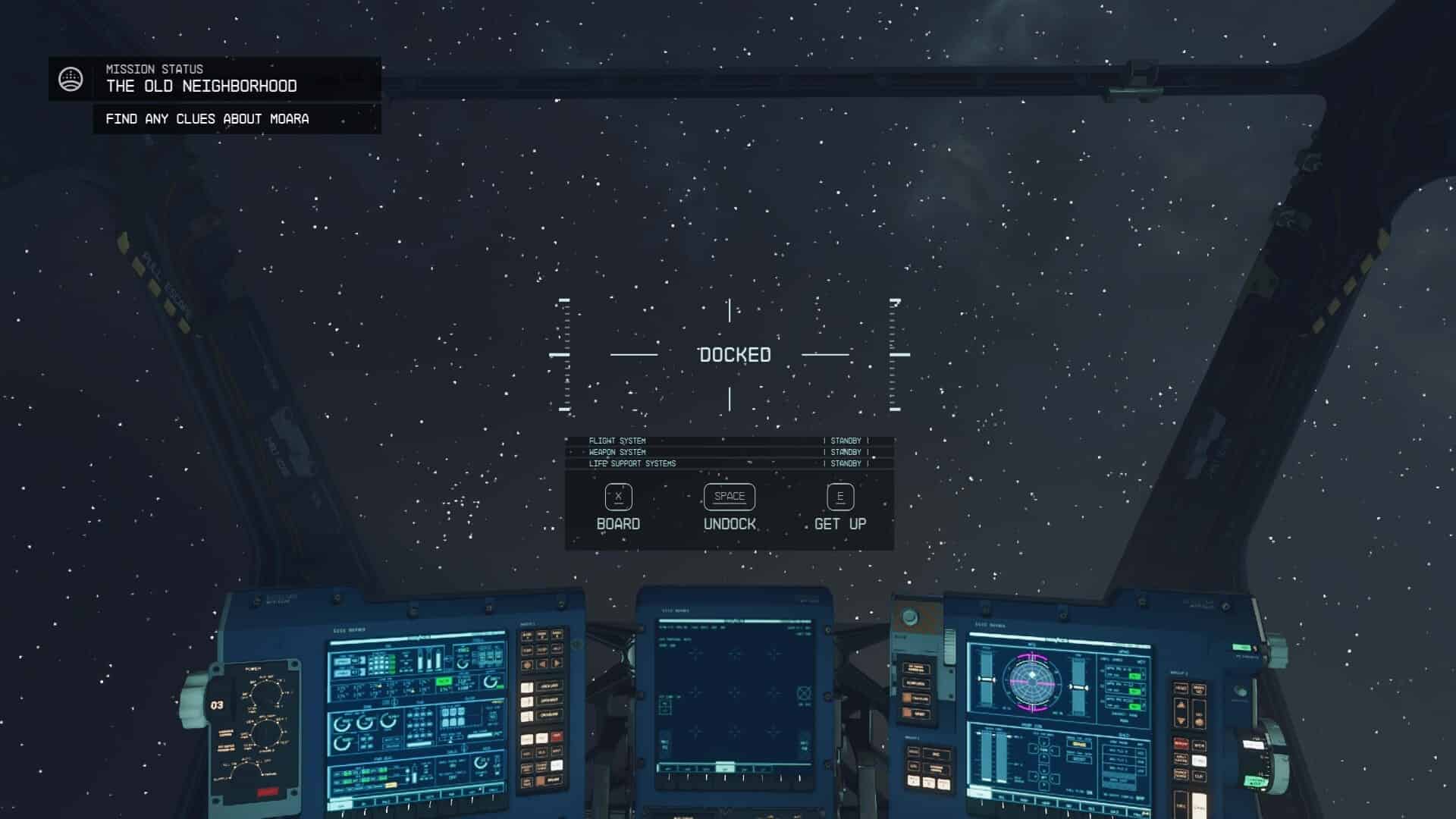 Starfield how to dock - player options once docked.