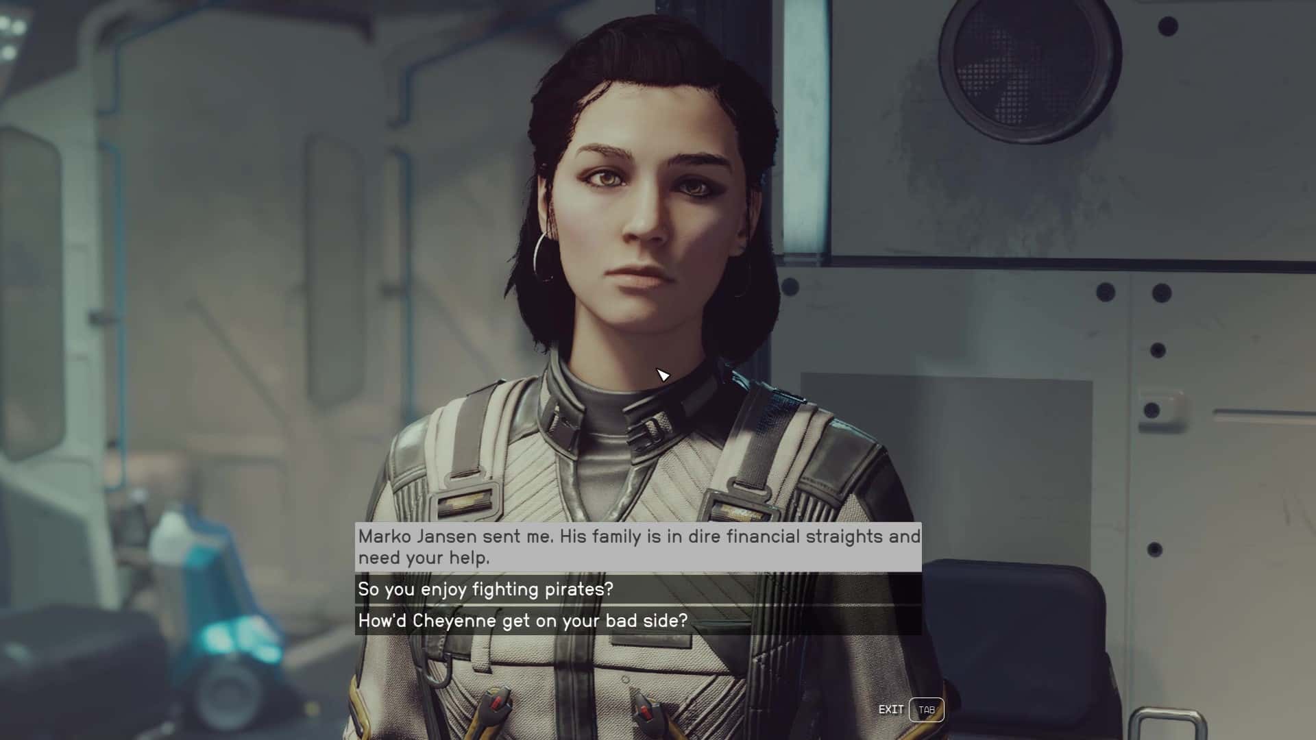 Starfield how to persuade mayor Elias: Milena dialogue options.