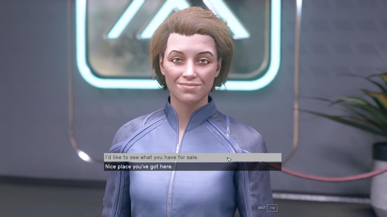 Starfield - how to get ship parts: Jemison Mercantile vendor dialogue.