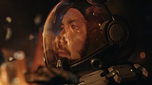 Starfield spaceman facing left