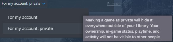 A screenshot of an account page showcasing the new privacy update on Steam.